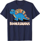 Bookasaurus Funny Kids Dinosaur Reading Pun T-Shirt - T-Shirt | Navy