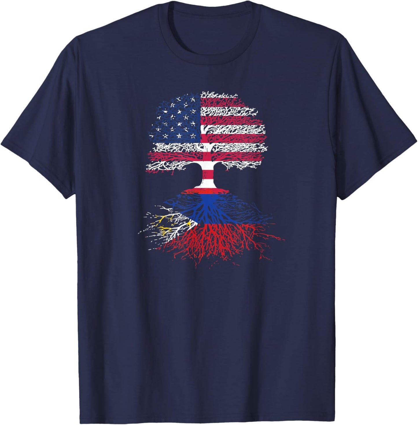 American Citizen with Filipino Roots T-Shirt - T-Shirt | Navy