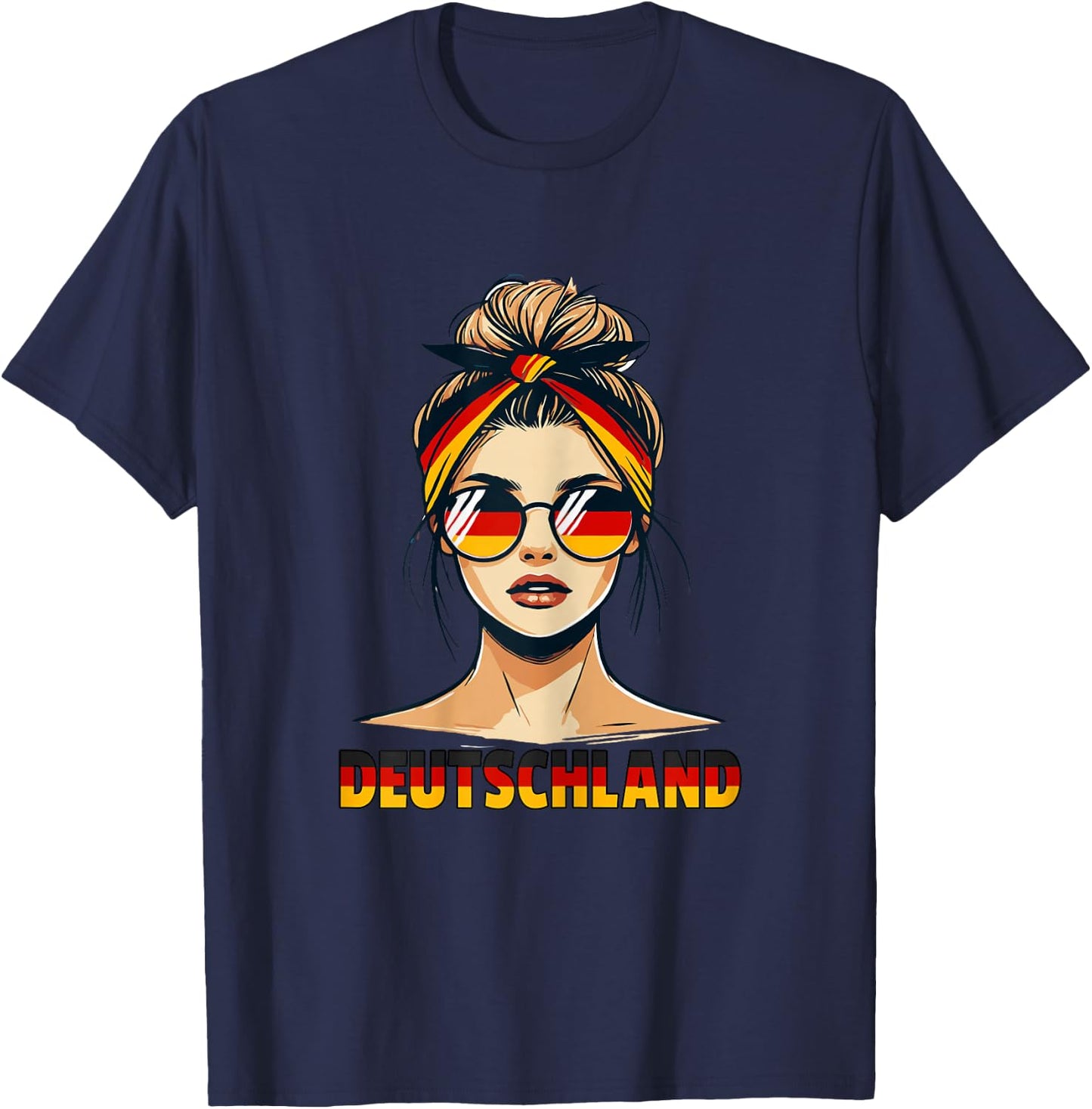 Deutsches Mädchen liebt Deutschland Flagge Deutsches Mädchen Deutschland T-Shirt - T-Shirt | Navy