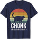 Vintage Retro Sunset Funny Fat Cats Cat Meme Chonk Cat Men Women Girls Kids T-Shirt - T-Shirt | Navy