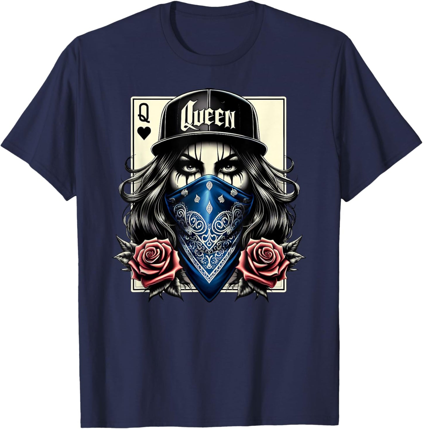 Camisa Chicana Cute Chicano Cholo Art Gangster Clown Latina T-Shirt - T-Shirt | Navy