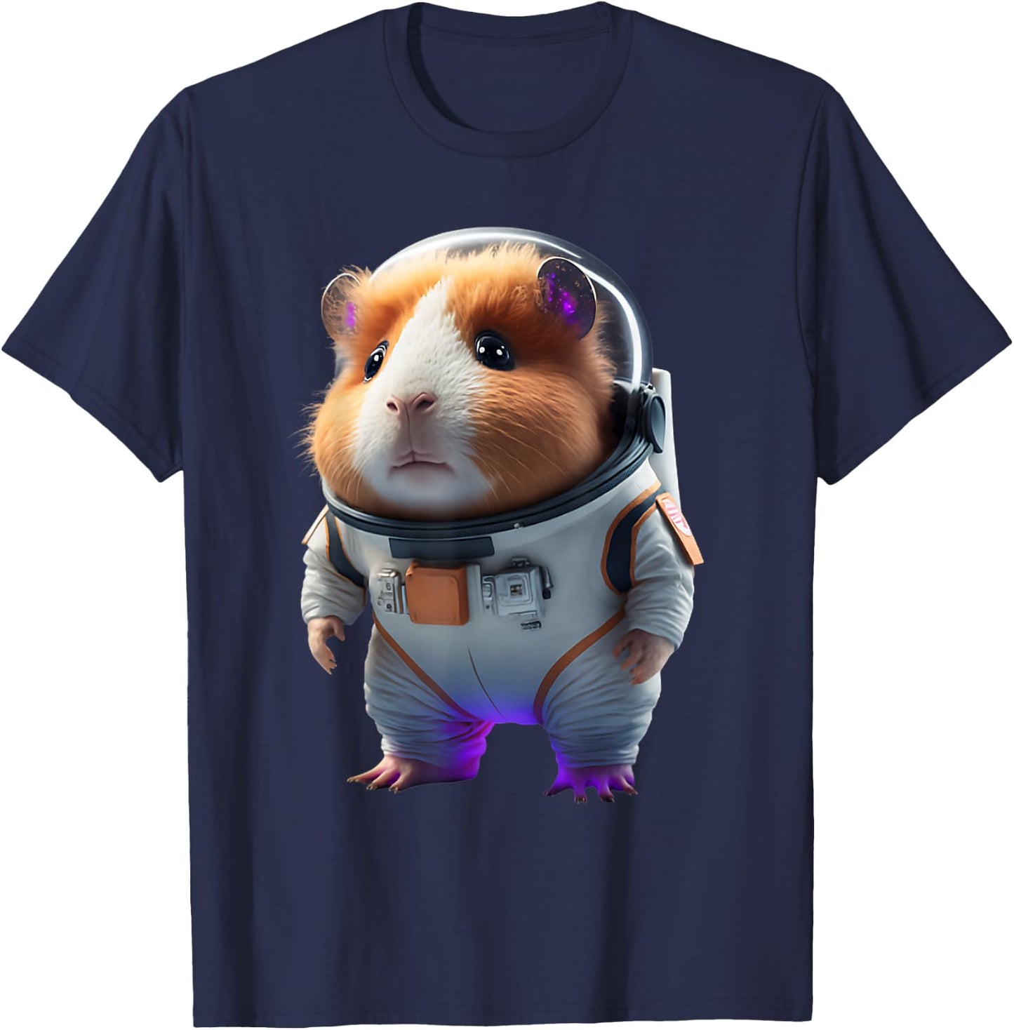 Guinea Pig Shirt Astronaut Furry Potato Guinea Pig Funny T-Shirt - T-Shirt | Navy