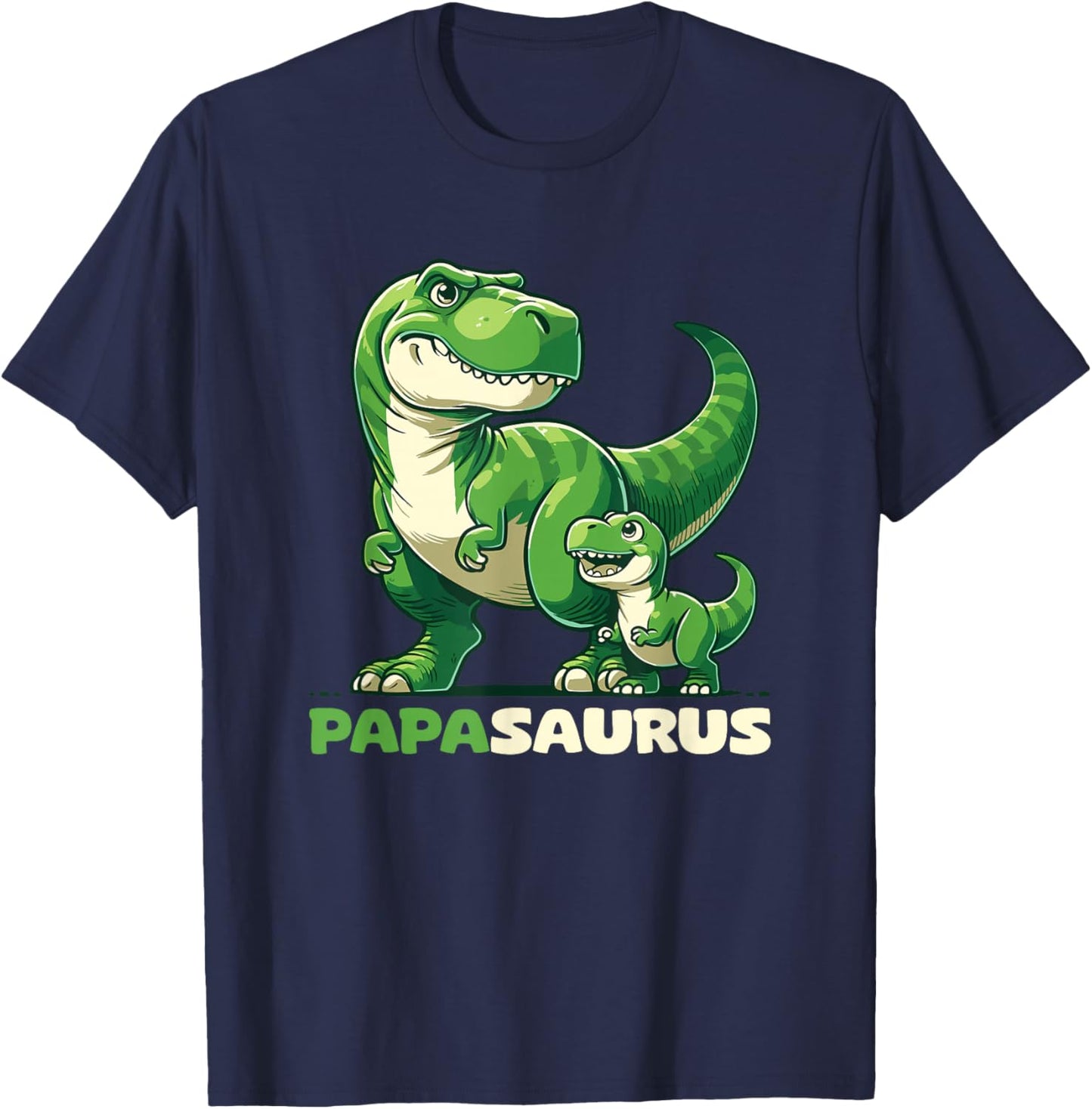 Papasaurus Vatertag Bester Papa T-Rex Papa T-Shirt - T-Shirt | Navy