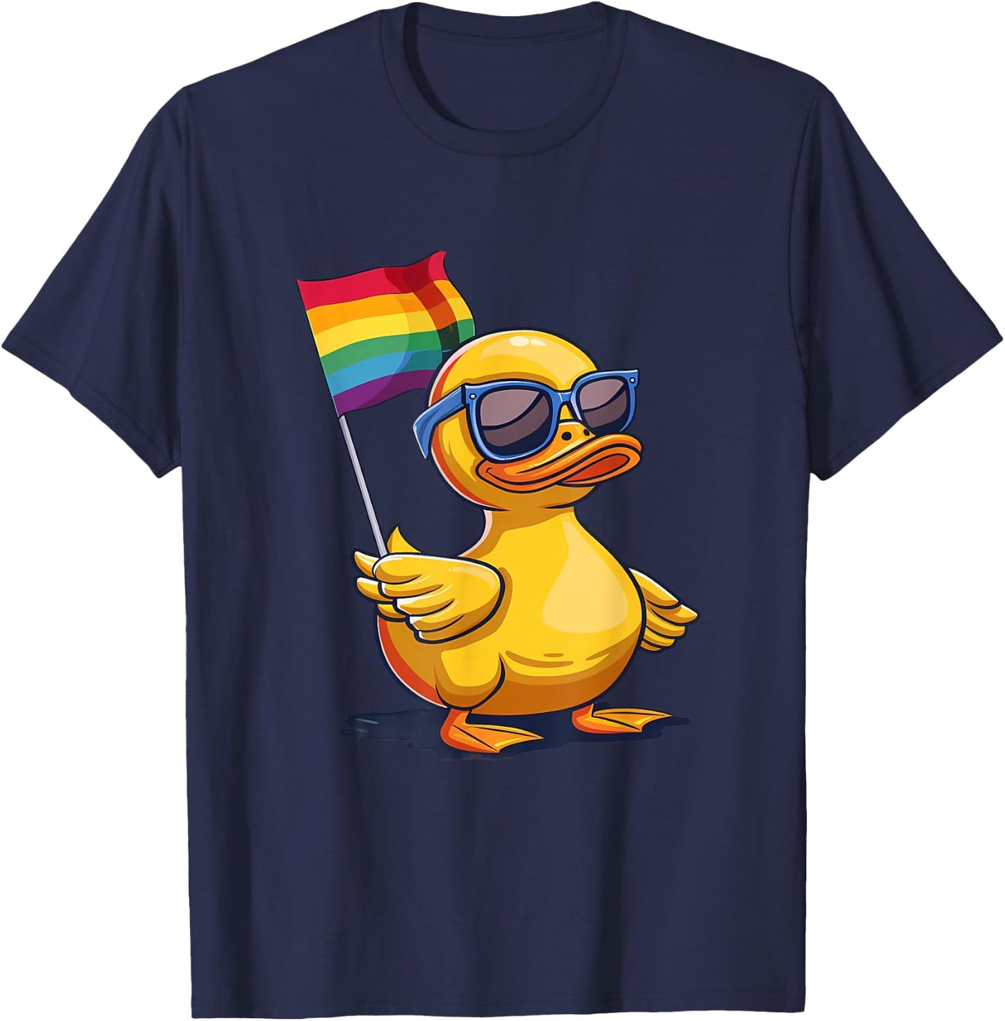 LGBT Rubber Duck Rainbow LGBT Parade LGBTQ Gay Pride Month T-Shirt - T-Shirt | Navy