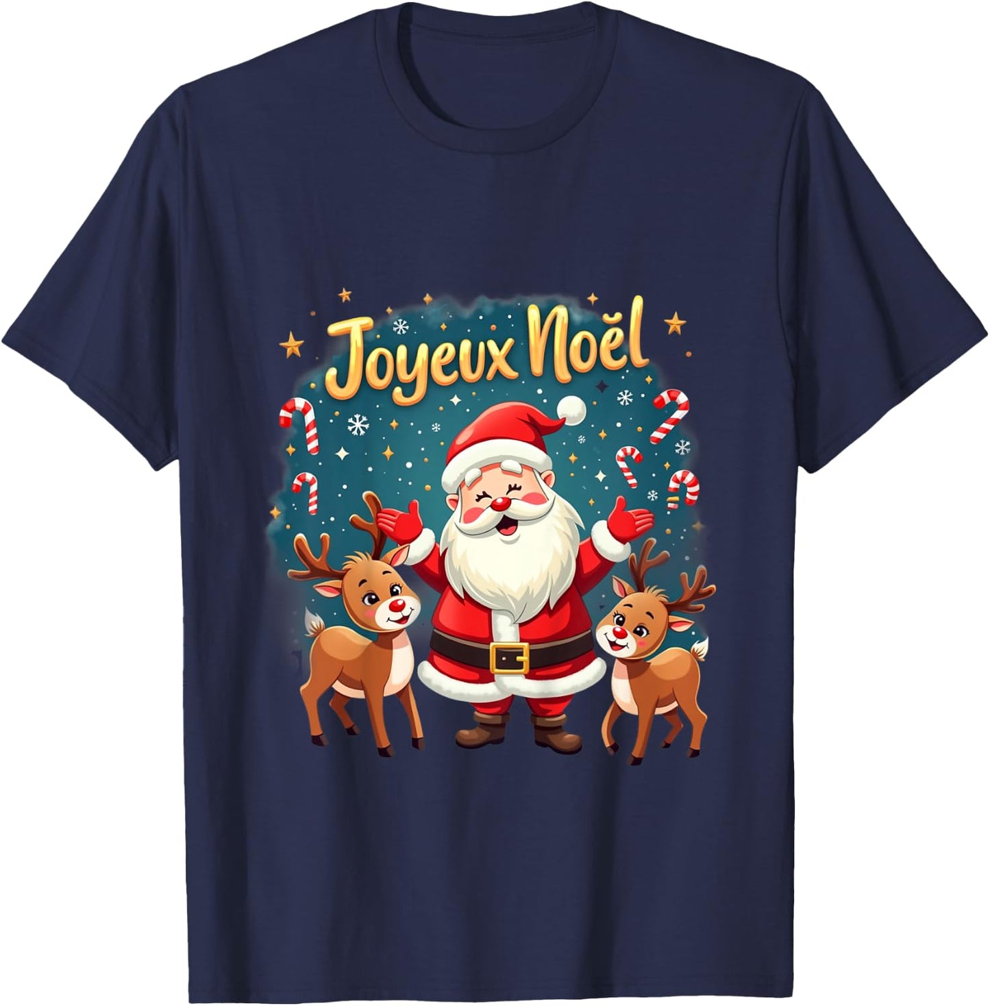Kids Merry Christmas Funny Drawing For Kids , Black, 2 T-Shirt - T-Shirt | Navy