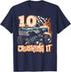 10 Crushing It Monster Truck 10th Birthday Bday Boys Kids T-Shirt - T-Shirt | Navy