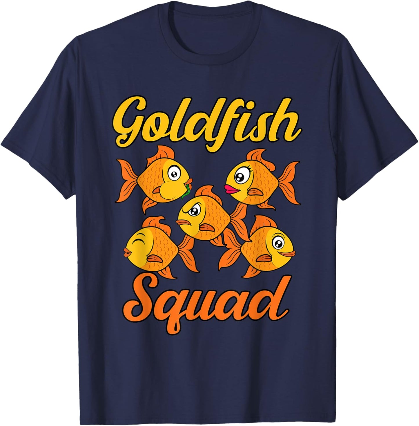 Goldfish Squad Cute Baby Goldfish Hobby T-Shirt - T-Shirt | Navy