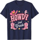 Howdy Second Grade Western 2nd Grade Teacher Cowboy Cowgirl T-Shirt - T-Shirt | Navy