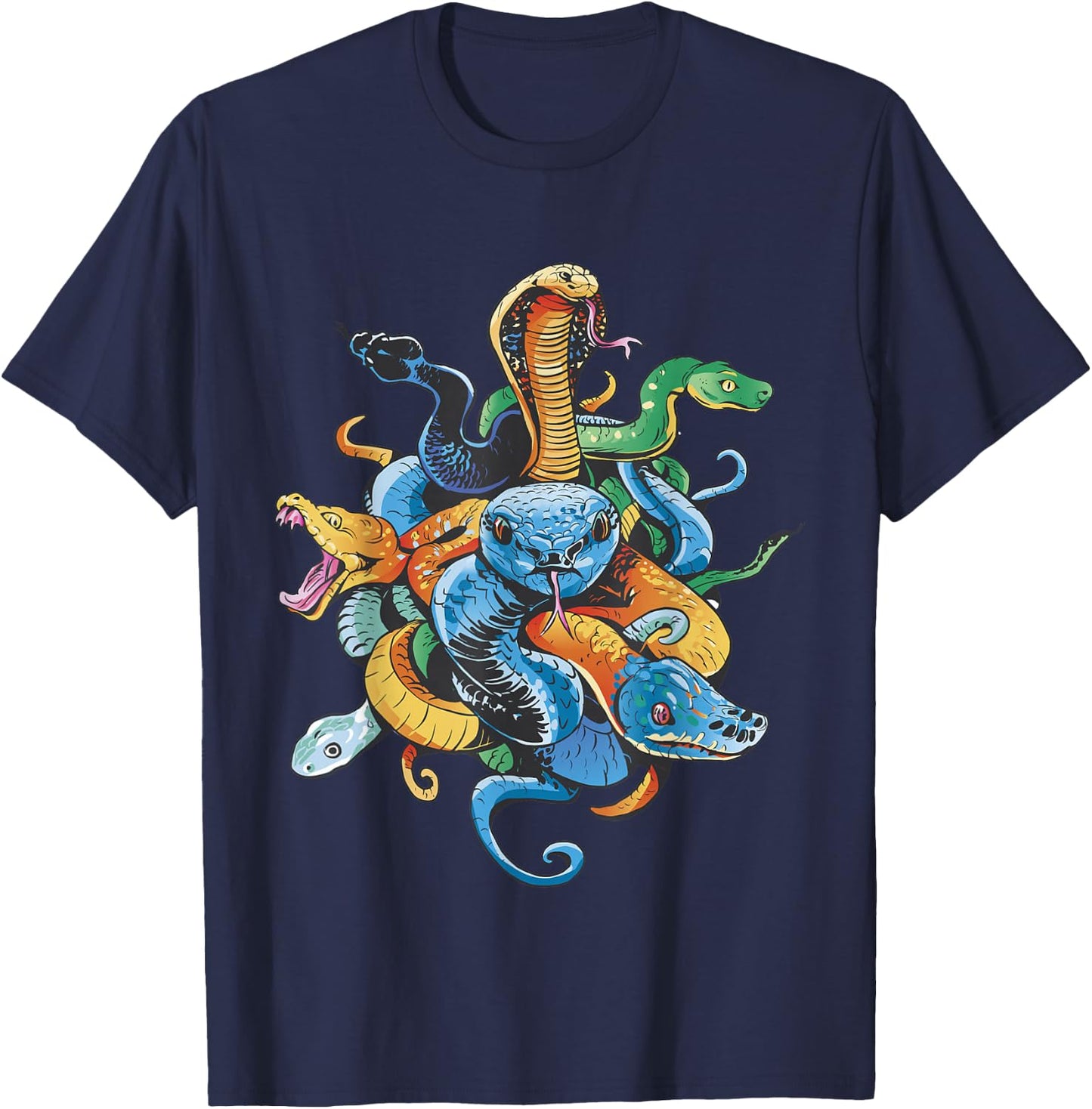 Schlange Tiermotiv Reptilien Tier Schlange T-Shirt - T-Shirt | Navy