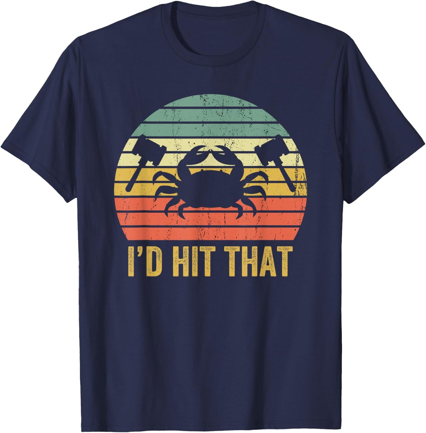 Vintage Crab Lover Retro Funny Maryland Seafood Fan T-Shirt - T-Shirt | Navy