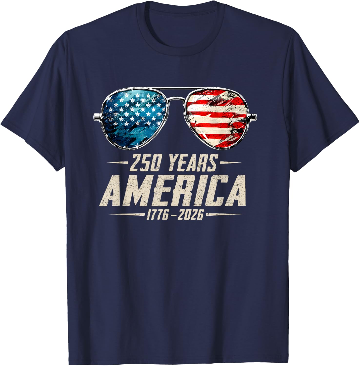 America Retro 250 Years 250th Anniversary USA 1776 2026 T-Shirt - T-Shirt | Navy