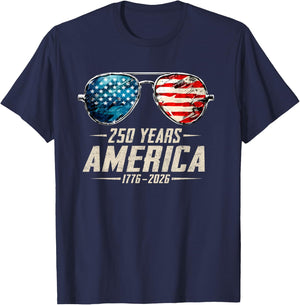America Retro 250 Years 250th Anniversary USA 1776 2026 T-Shirt - T-Shirt | Navy