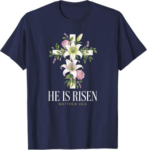He is Risen T-Shirt - T-Shirt | Navy