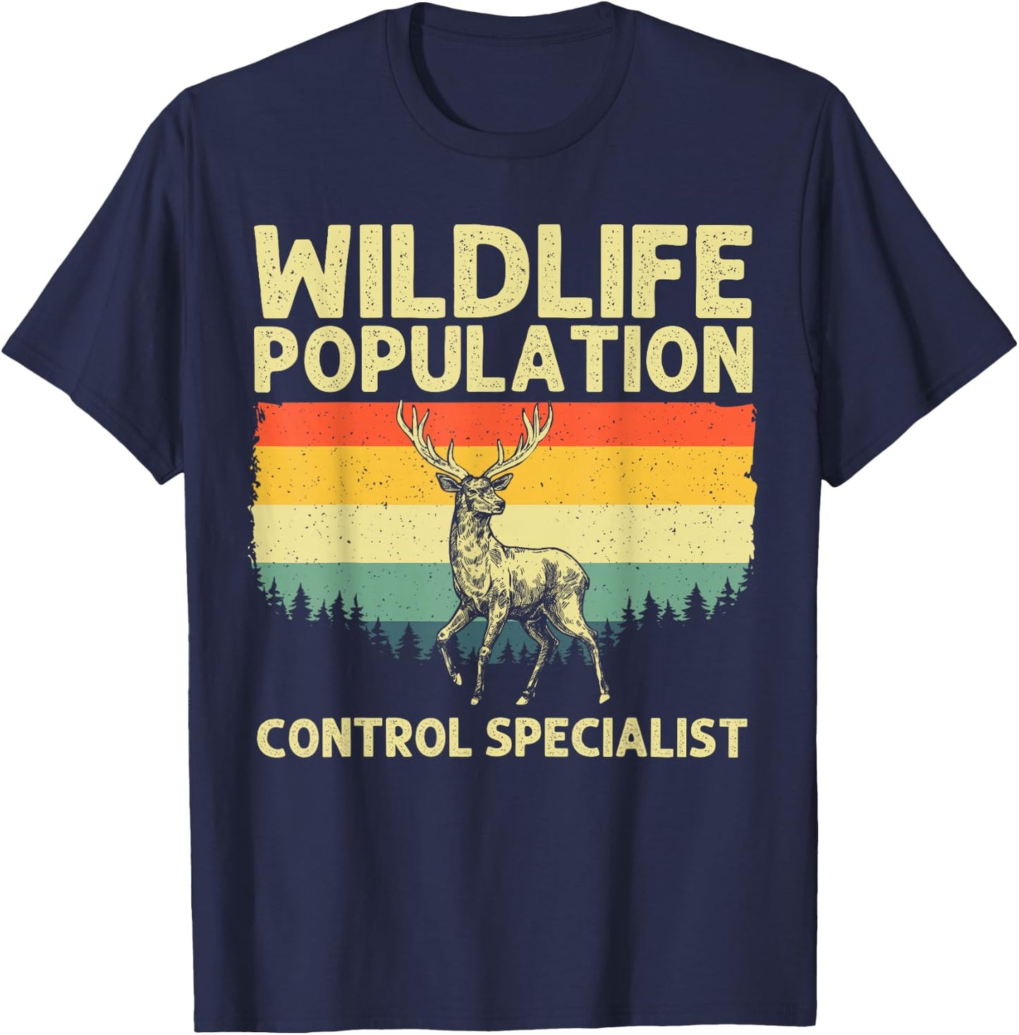 Deer Hunting Art Women Wildlife Hunter Deer Hunting T-Shirt - T-Shirt | Navy
