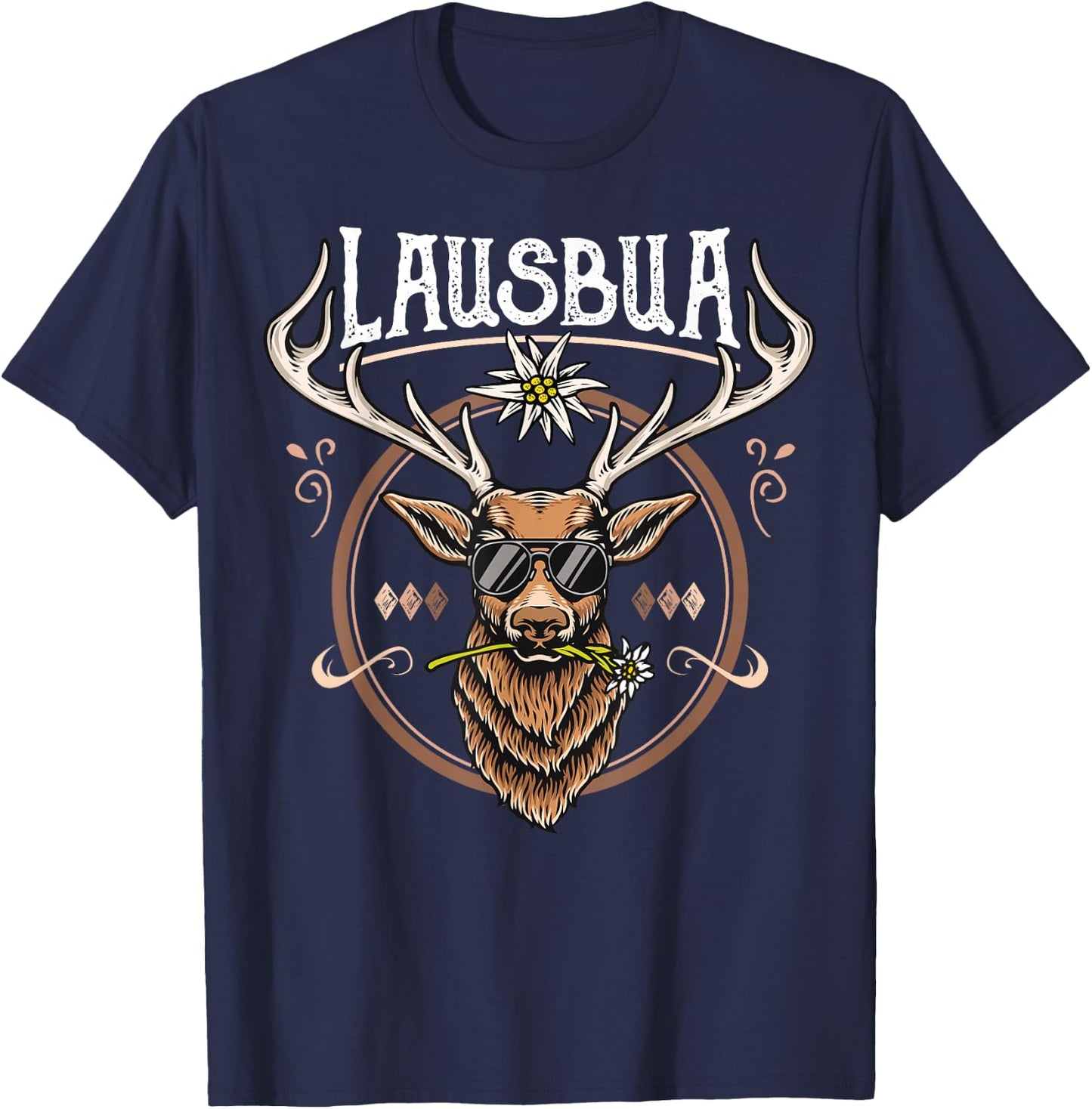 Lausbua Herren Trachtenshirt Kinder Trachten T-Shirt - T-Shirt | Navy
