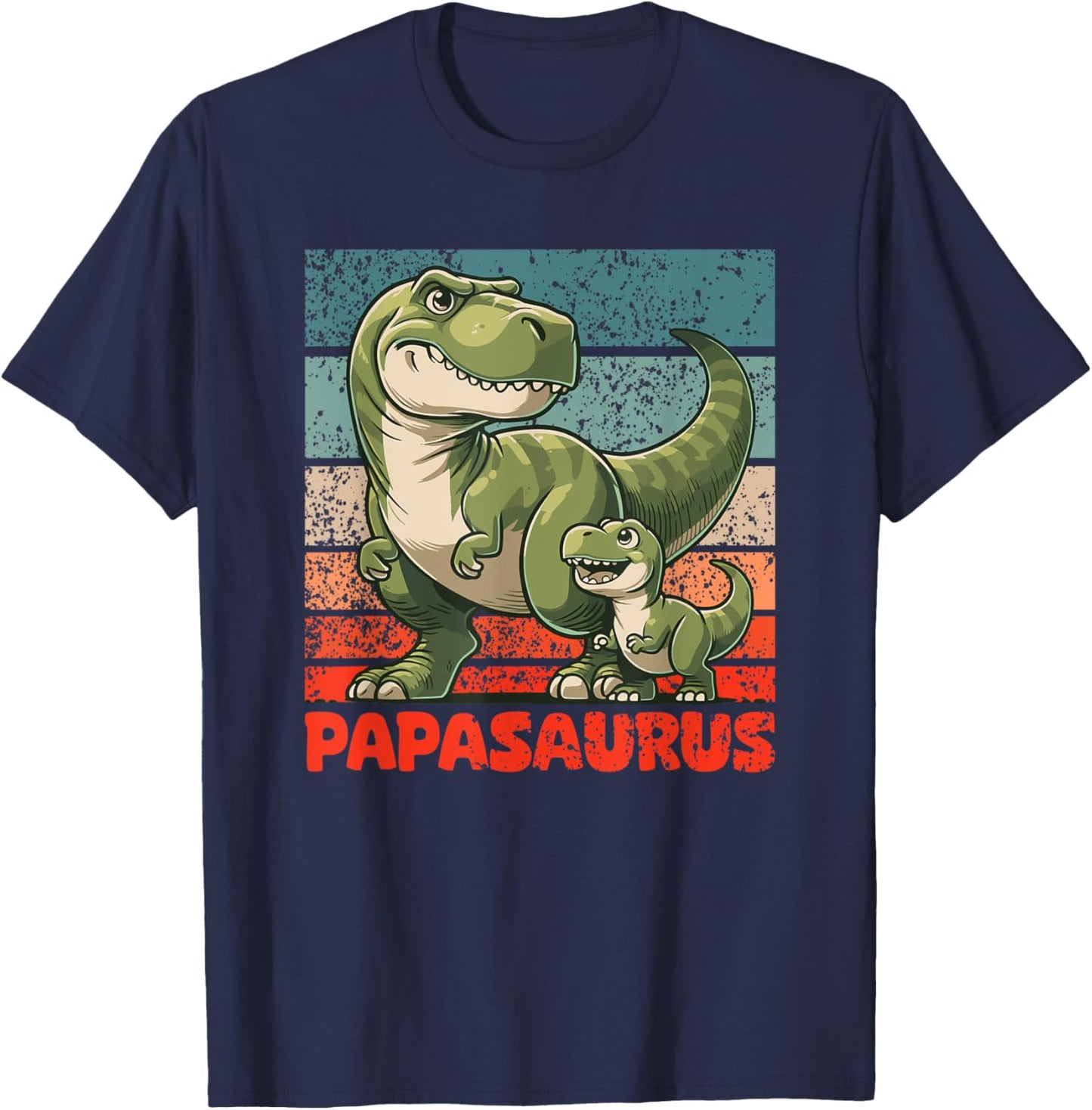 Papasaurus Father's Day Best Dad T-Rex Papa , black T-Shirt - T-Shirt | Navy