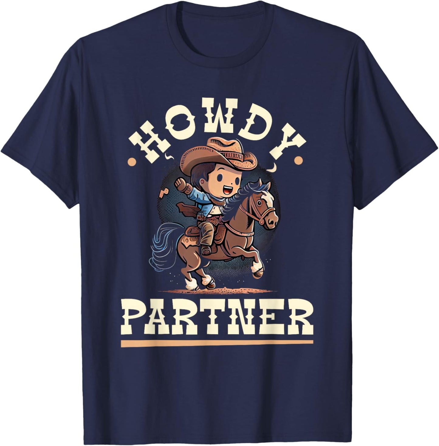 Howdy Partner, Cowboy Rodeo Kleinkind Jungen T-Shirt - T-Shirt | Navy