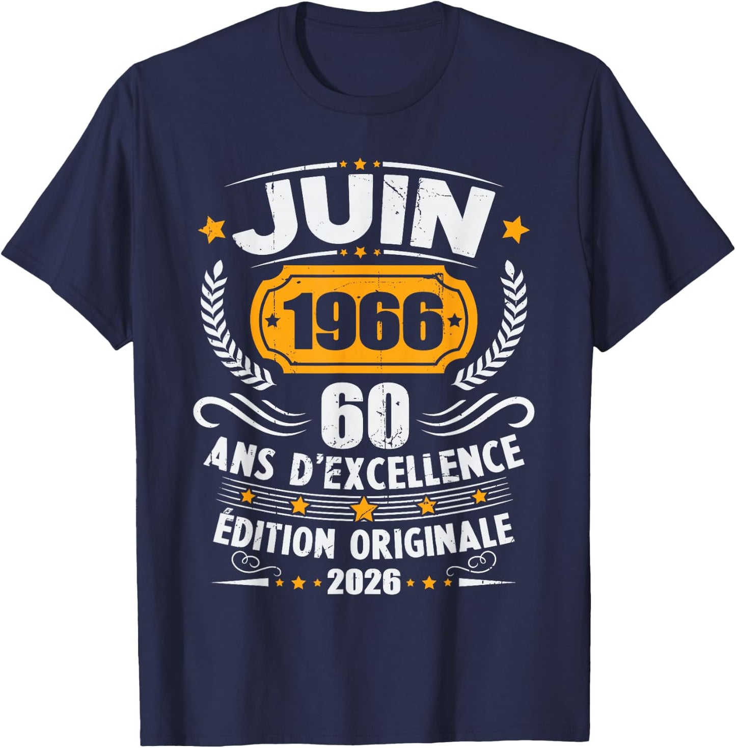 Vintage Juin 1966 Cadeau Anniversaire 60 Ans Hommes Femmes T-Shirt - T-Shirt | Navy