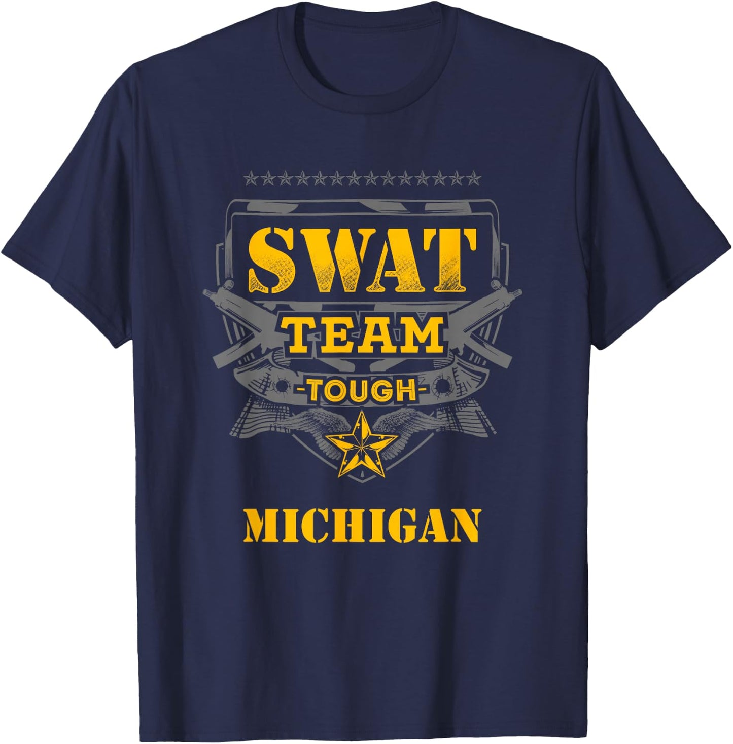 Michigan Police SWAT Team State Shirt Paint Ball T-Shirt - T-Shirt | Navy