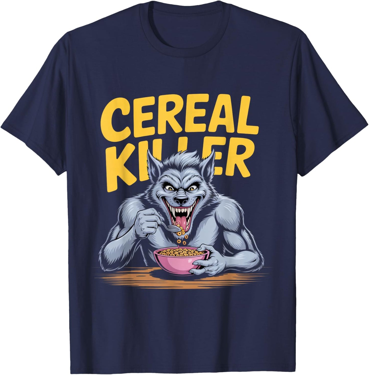 Cereal Killer Funny Halloween Horror Movie Masked Man T-Shirt - T-Shirt | Navy