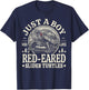 Just a Boy Who Loves Red-Eared Slider Turtles Reptile Retro T-Shirt - T-Shirt | Navy
