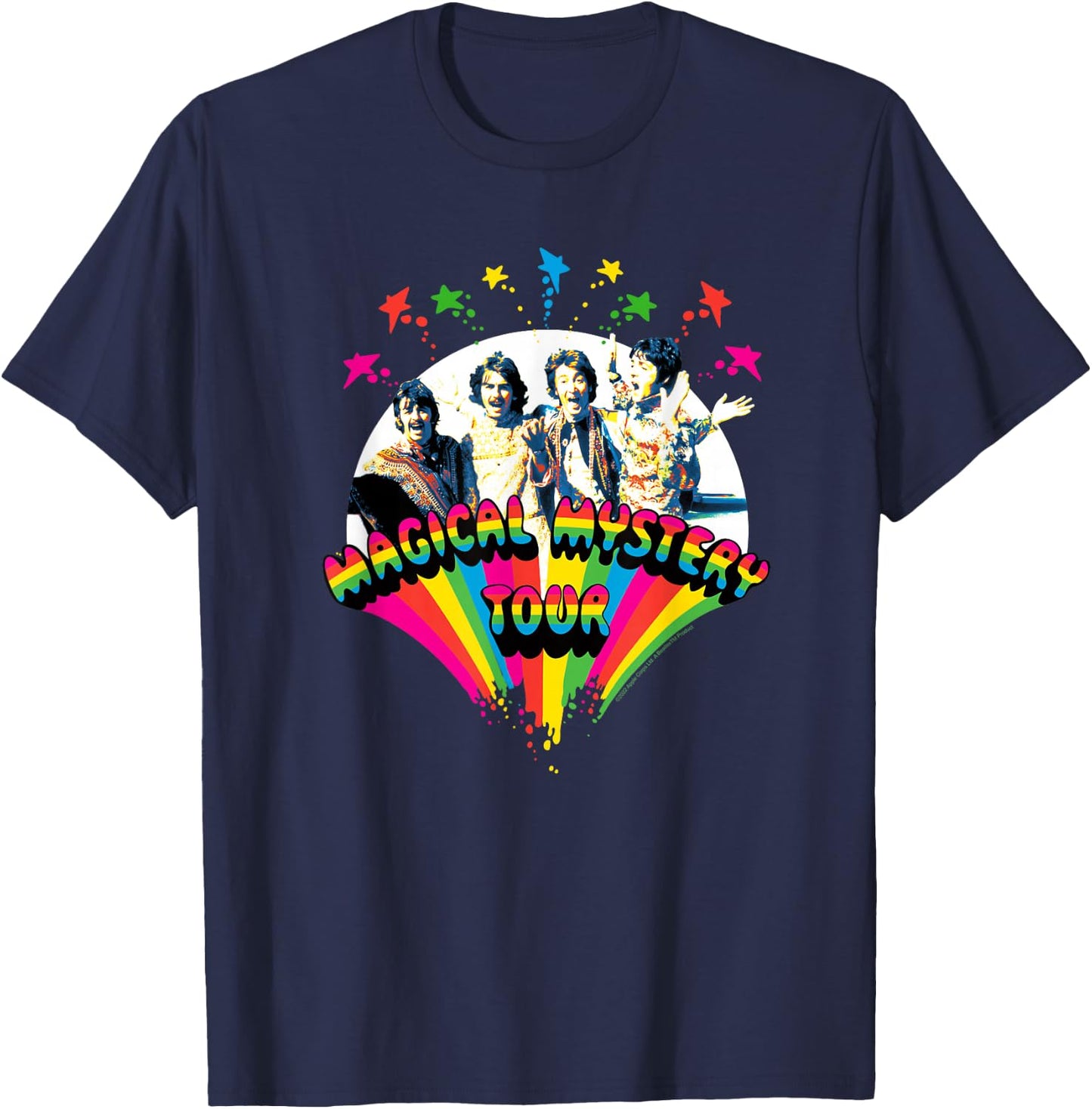 The Beatles - Magical Mystery Tour with band members, Black, S T-Shirt - T-Shirt | Navy