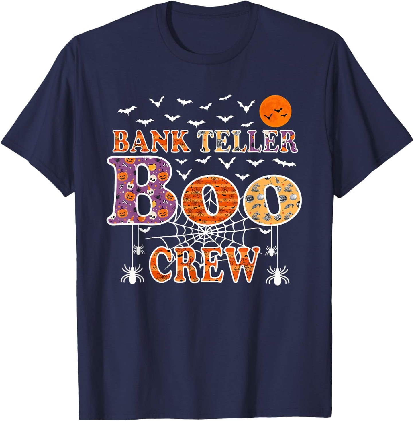 Bank Teller Boo Crew Shirt Funny Halloween Costume T-Shirt - T-Shirt | Navy