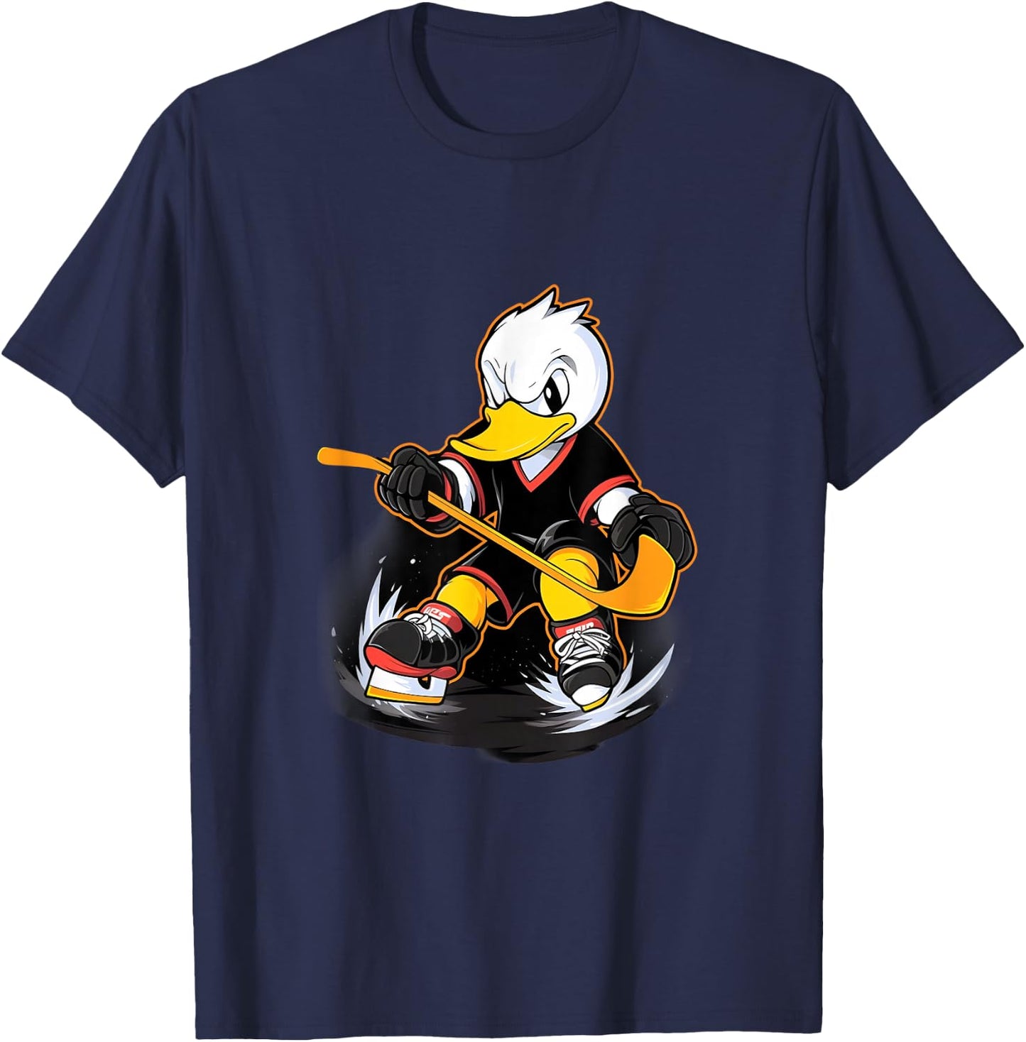 Duck Ice Hockey Player Hockey Stick Goalkeeper T-Shirt - T-Shirt | Navy