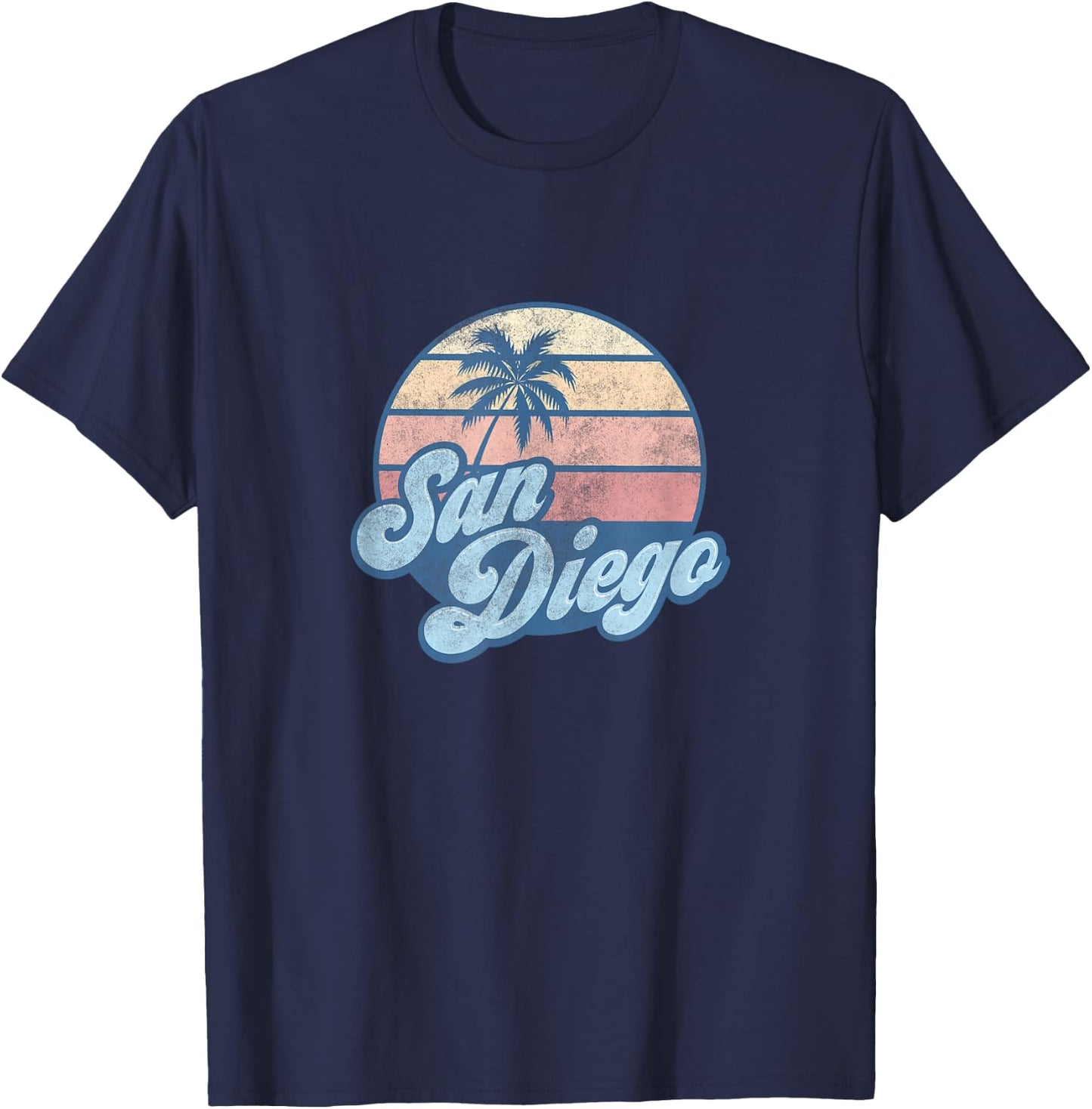 Artist Unknown child Retro,classic San Diego California CA T Shirt Vintage 70s Retro Surfer , Blue, Small US T-Shirt - T-Shirt | Navy