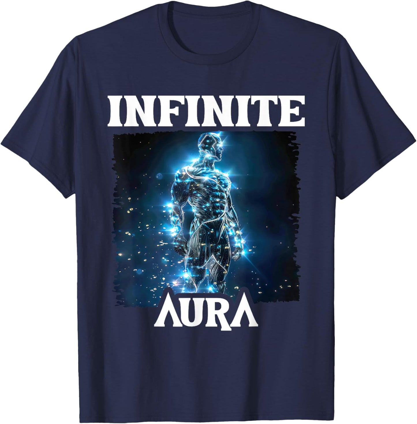 Aura Infinite Maximum Points Humor Meme Aura , Black, S T-Shirt - T-Shirt | Navy
