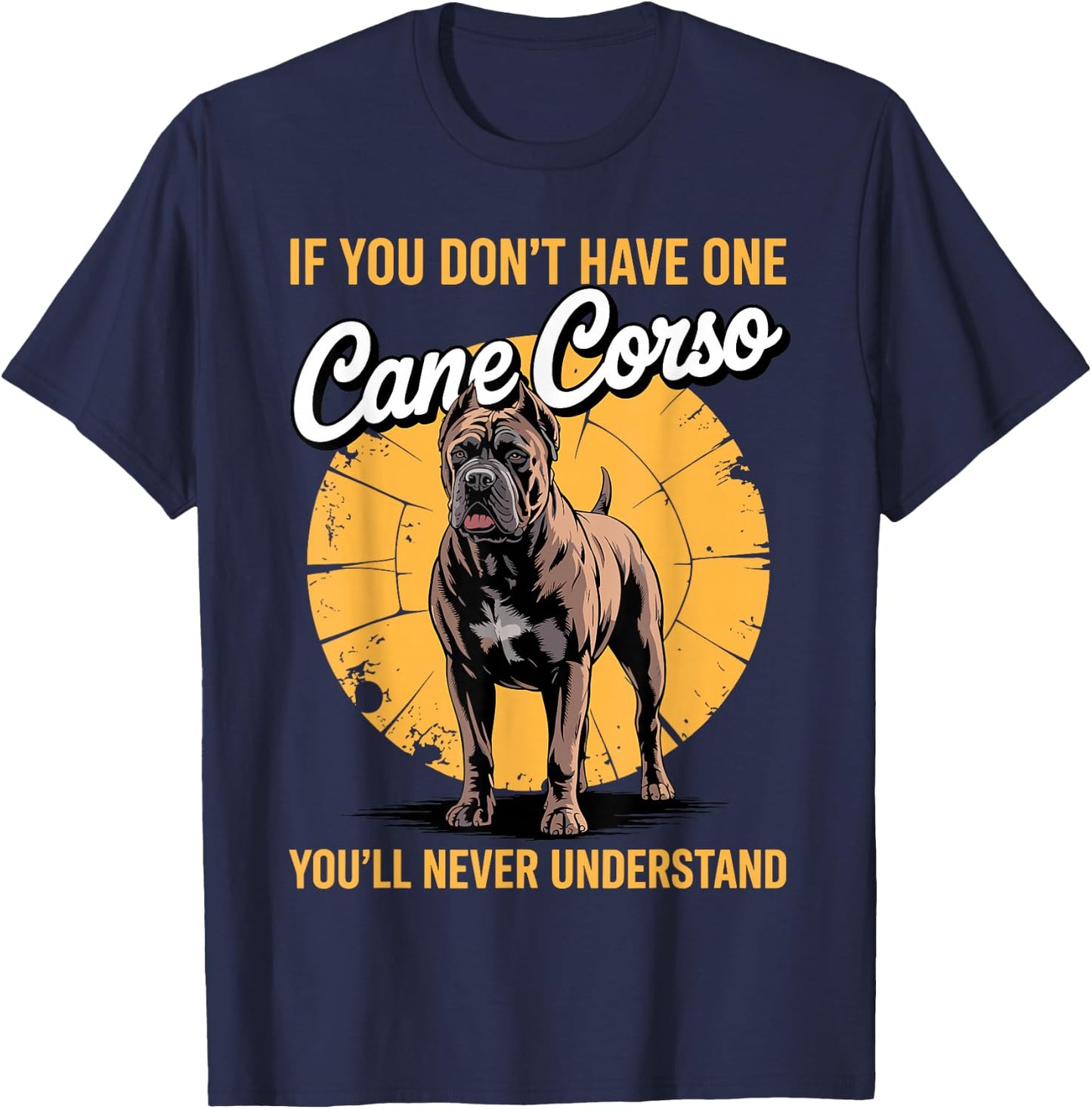 Funny Cane Corso Design Women Italian Mastiff Lover T-Shirt - T-Shirt | Navy