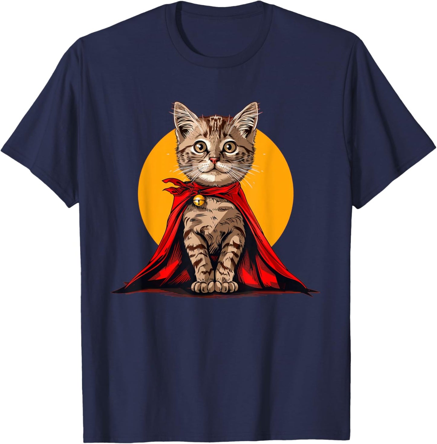 Funny Cat with heroic Drapery Women Girls Kids T-Shirt - T-Shirt | Navy