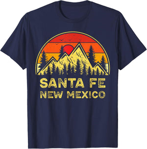 Vintage Santa Fe New Mexico NM Mountains Hiking Souvenir T-Shirt - T-Shirt | Navy