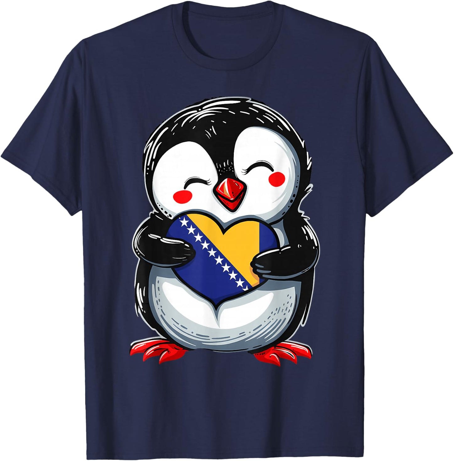 Bosnia and Herzegovina Roots Penguin Bosnian Flag T-Shirt - T-Shirt | Navy