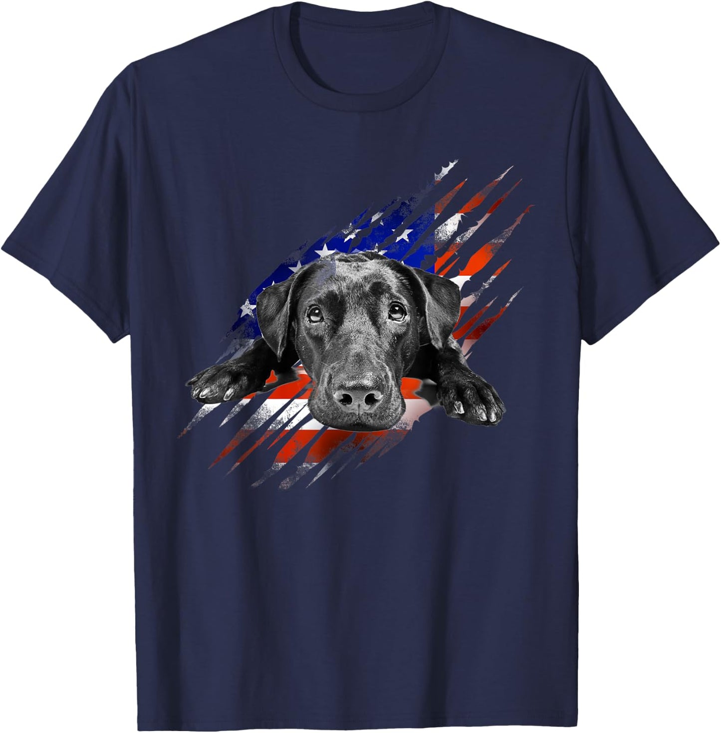 Black Labrador USA Flag Lab Owner Bird Duck Hunter Gift Men T-Shirt - T-Shirt | Navy