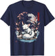 Japanese Kitsune Yokai White Fox Ghost Ukiyo-E Vintage , black T-Shirt - T-Shirt | Navy
