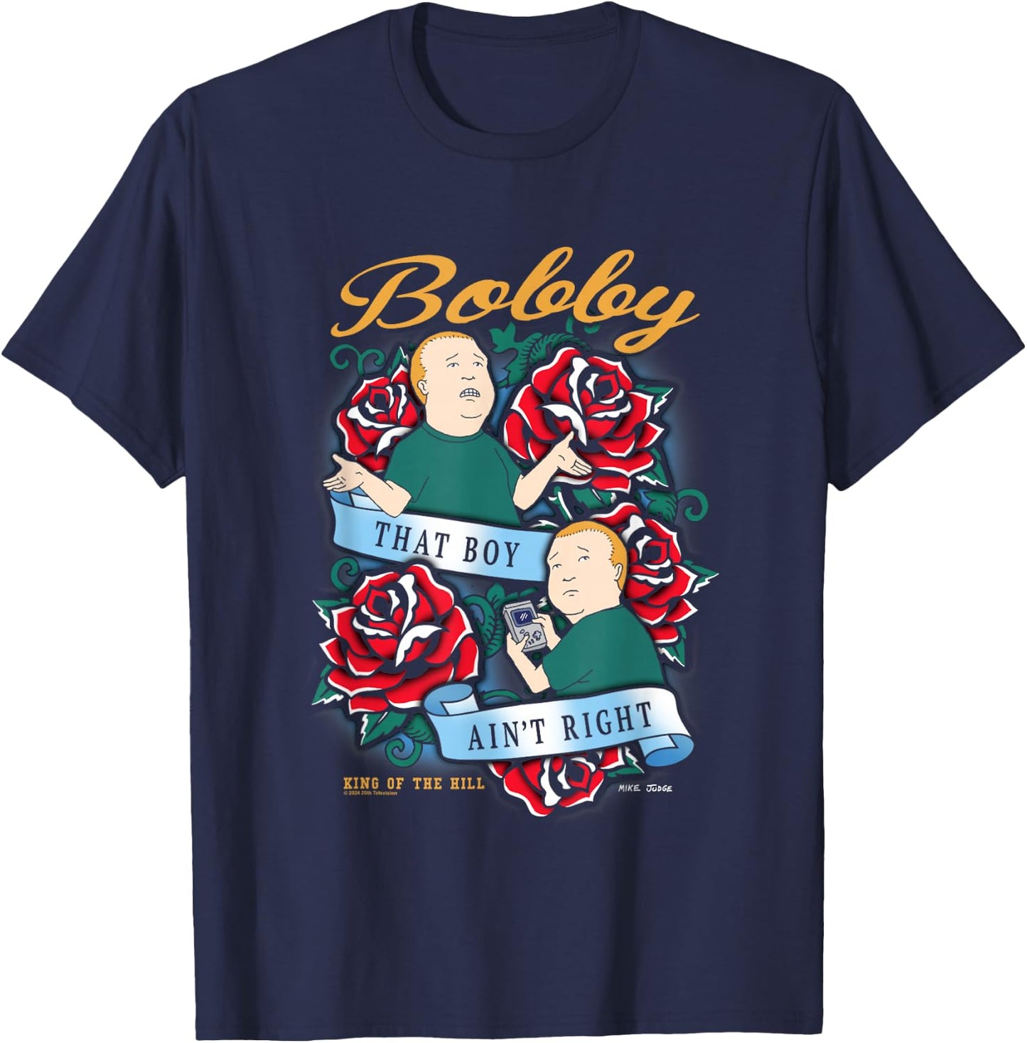 King of The Hill Bobby That Boy Ain't Right Tattoo Poster T-Shirt - T-Shirt | Navy