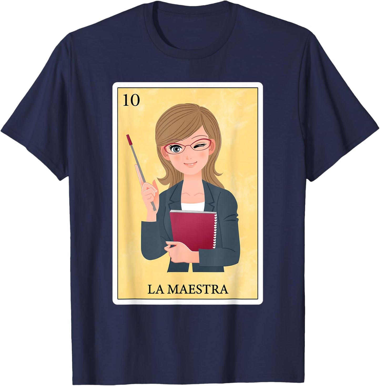 Spanish-Mexican Bingo Funny Gifts - La Maestra T-Shirt - T-Shirt | Navy