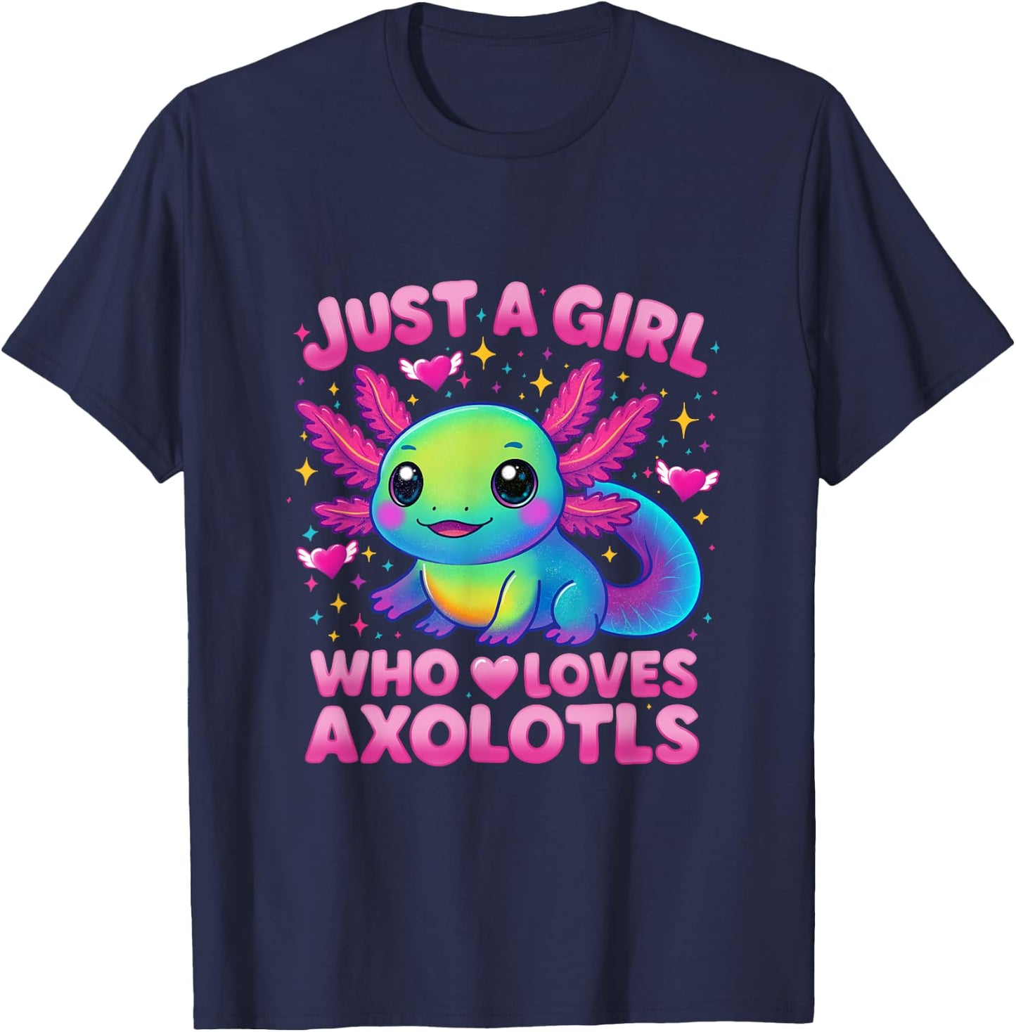 Just A Girl Who Loves Axolotls T-Shirt - T-Shirt | Navy