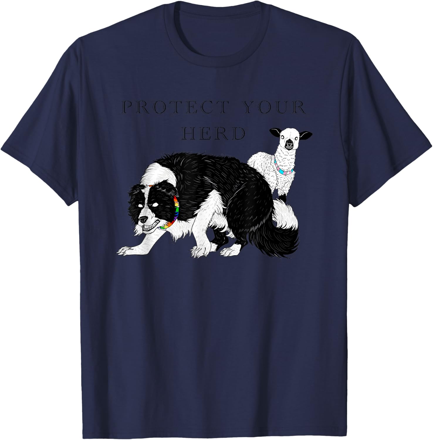 LGB Protect Your Herd Funny Women T-Shirt - T-Shirt | Navy