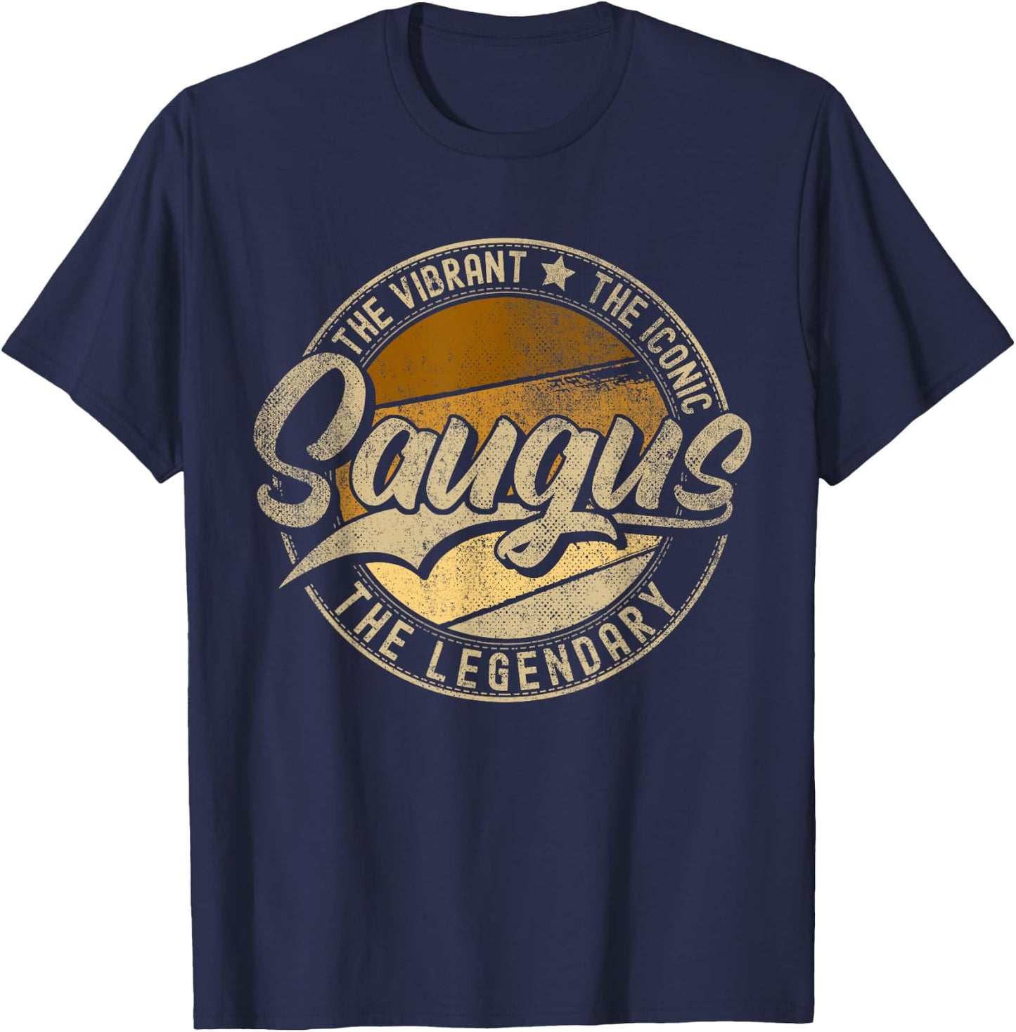 Saugus MA | Massachusetts | Vintage Distressed T-Shirt - T-Shirt | Navy