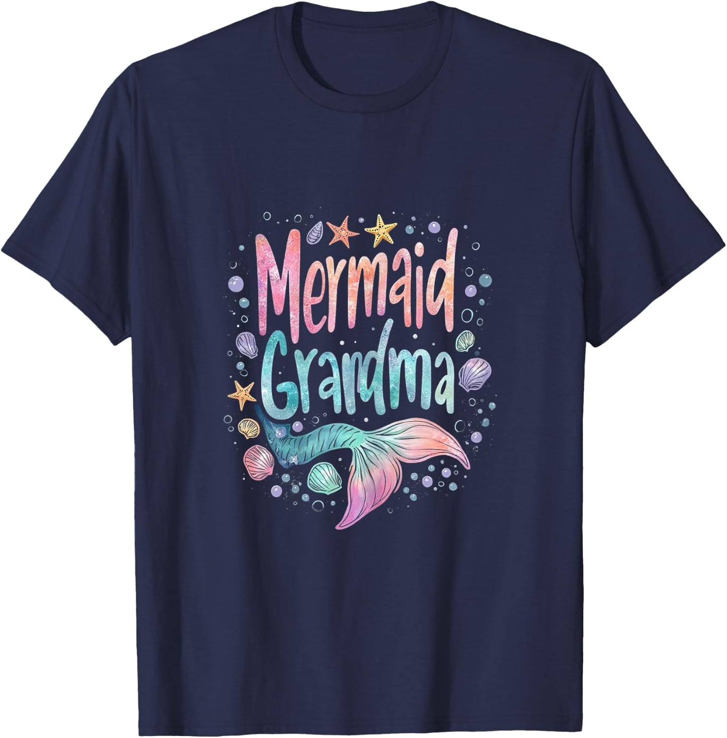 Mermaid Grandma T-Shirt - T-Shirt | Navy