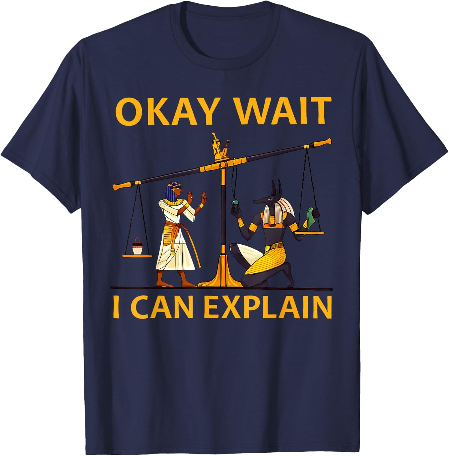 Anubis Egyptian Scale Meme T-Shirt - T-Shirt | Navy