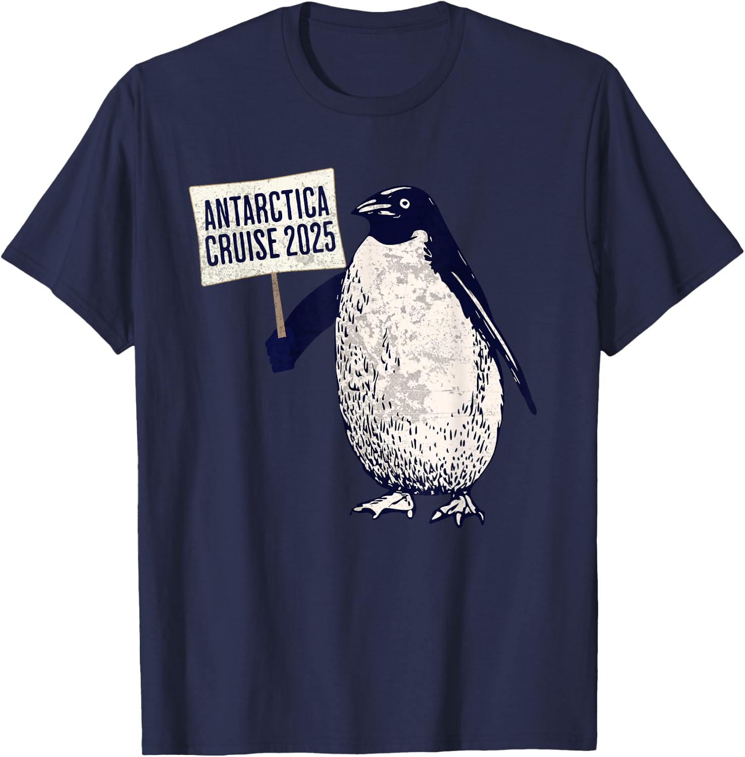 Antarctica Cruise 2025 Penguin Vacation Souvenir Funny T-Shirt - T-Shirt | Navy