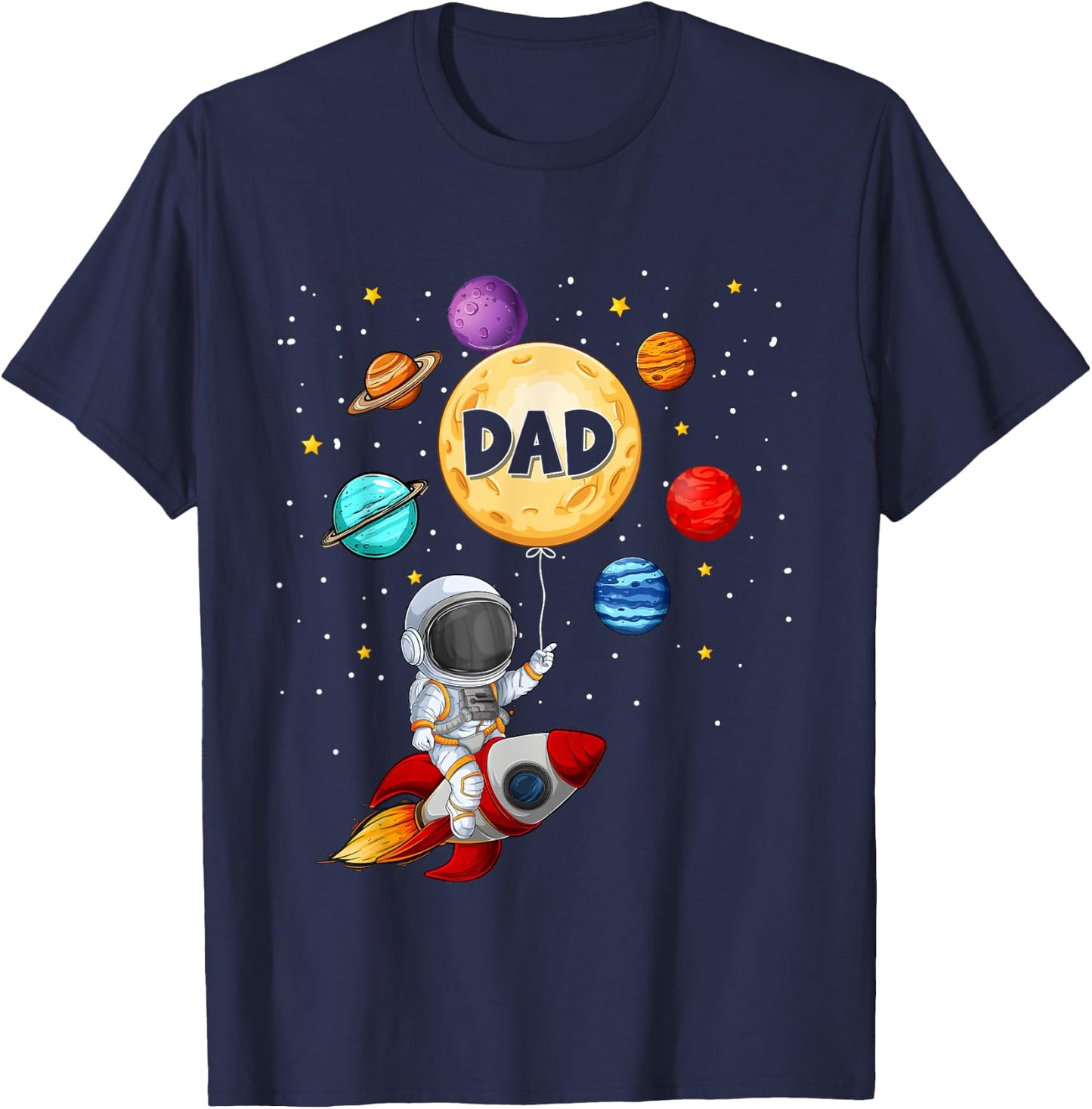 Mom and Dad of The Birthday Boy Astronaut Family Matching T-Shirt - T-Shirt | Navy