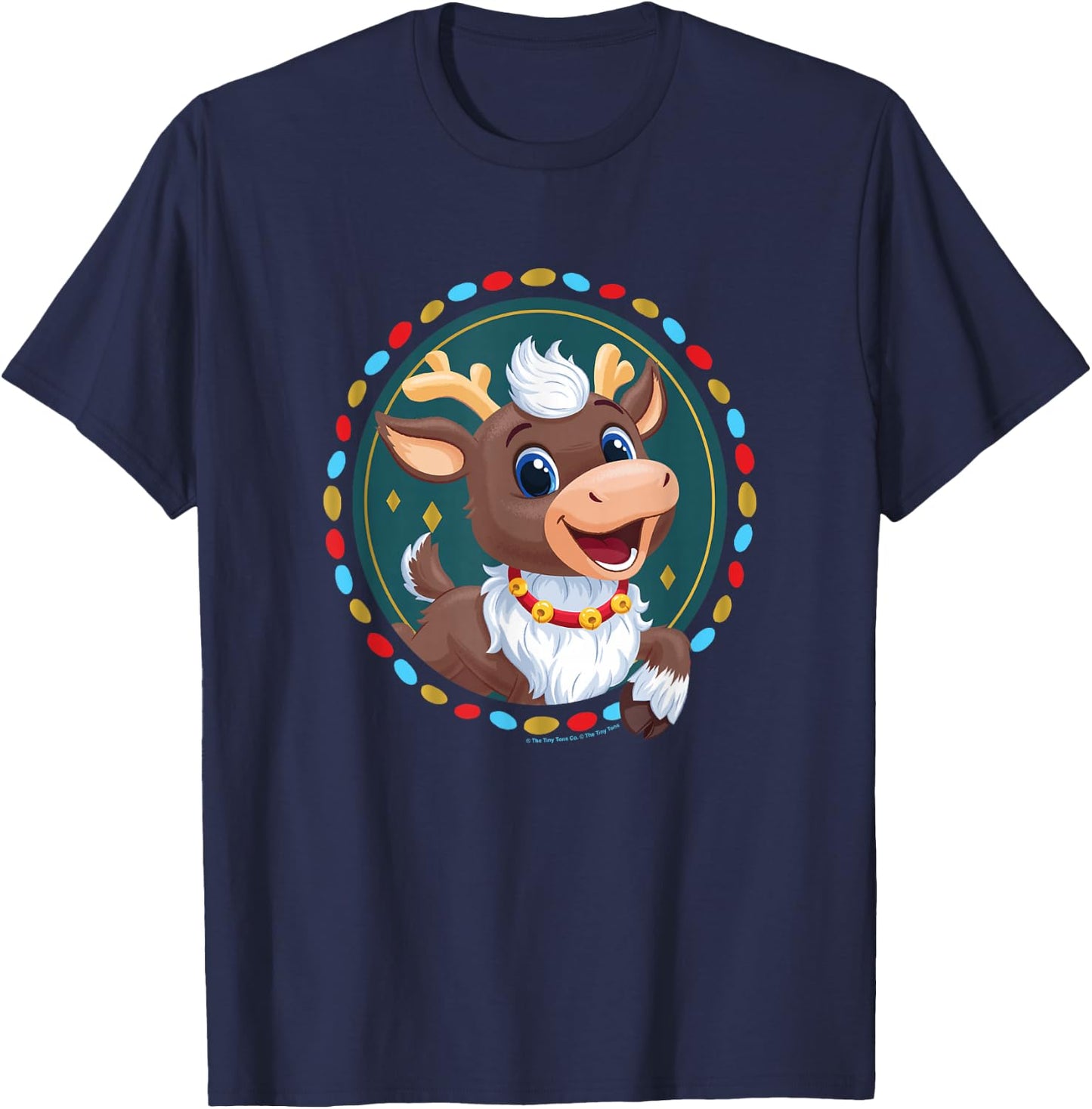 Reindeer in Here Christmas Blizzard Holiday Framed Portrait T-Shirt - T-Shirt | Navy