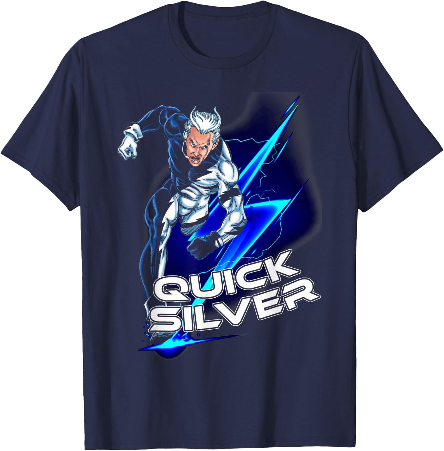 Marvel X-Men Quicksilver Speeding Sprint Graphic T-Shirt - T-Shirt | Navy