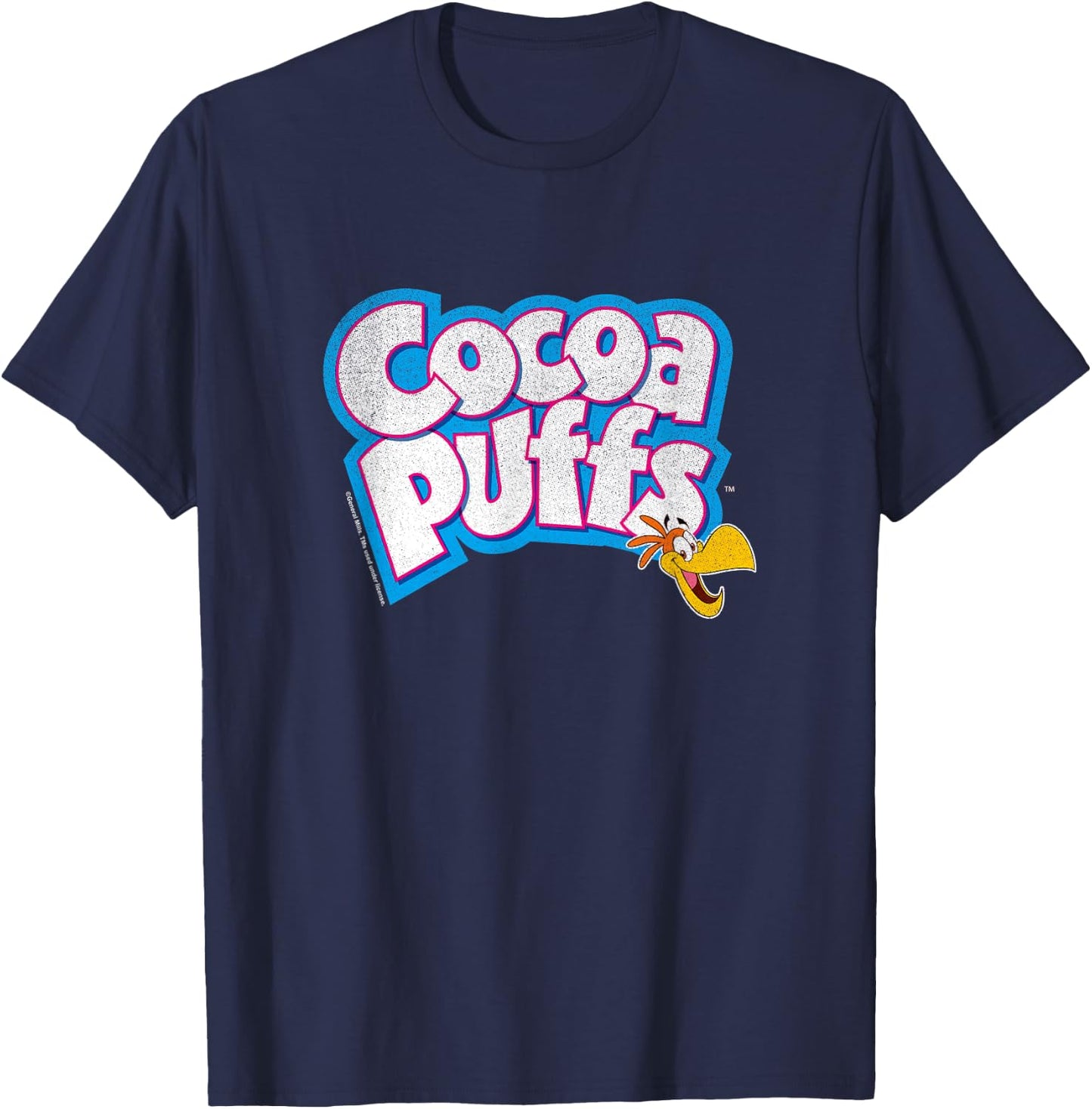 Cocoa Puffs Sonny The Cuckoo Bird Distressed Big Chest Logo T-Shirt - T-Shirt | Navy