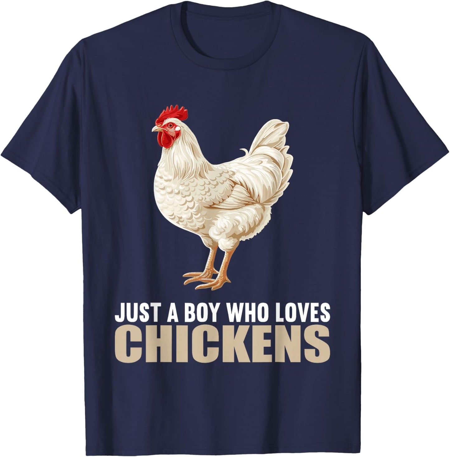 Just a Boy who loves Chickens Chicken T-Shirt - T-Shirt | Navy