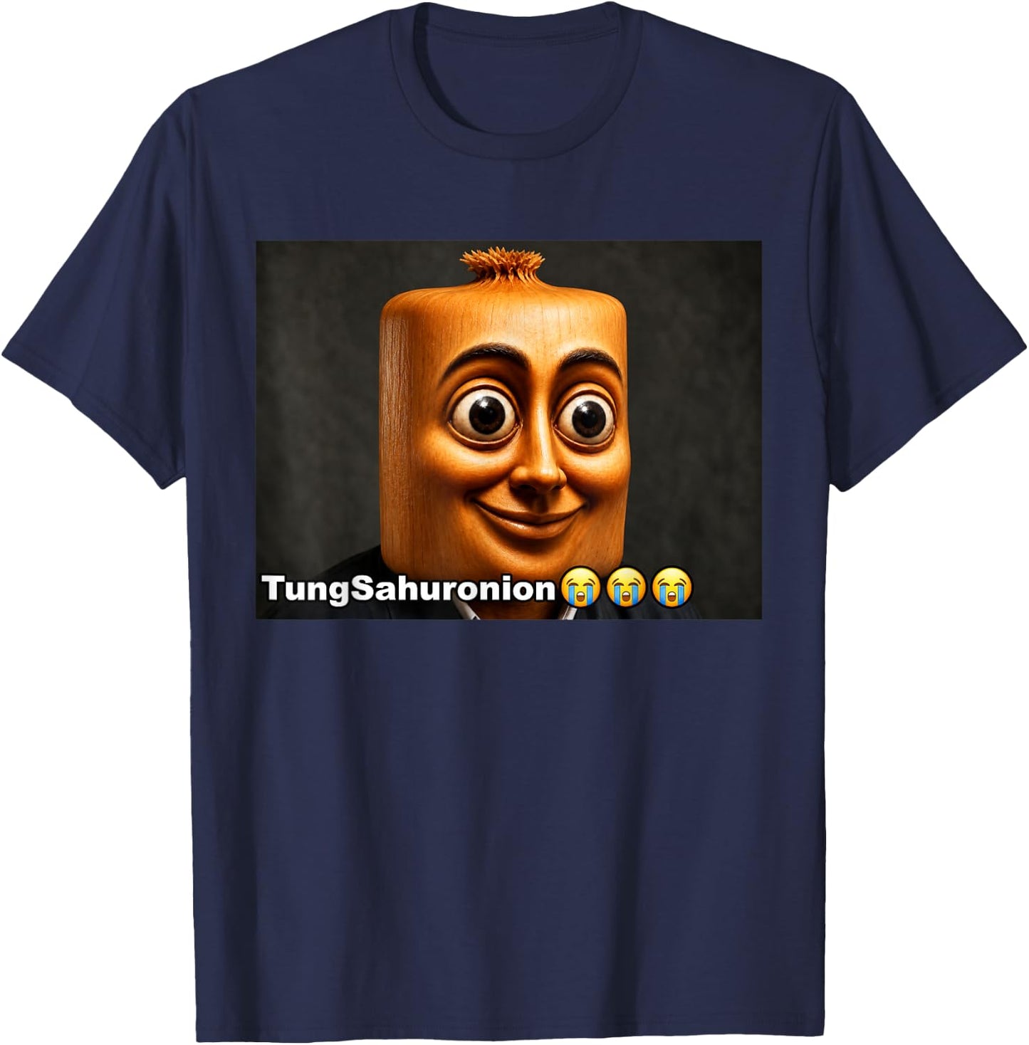 Funny Tung Tung Sahur Sonion Brainrot Meme T-Shirt - T-Shirt | Navy